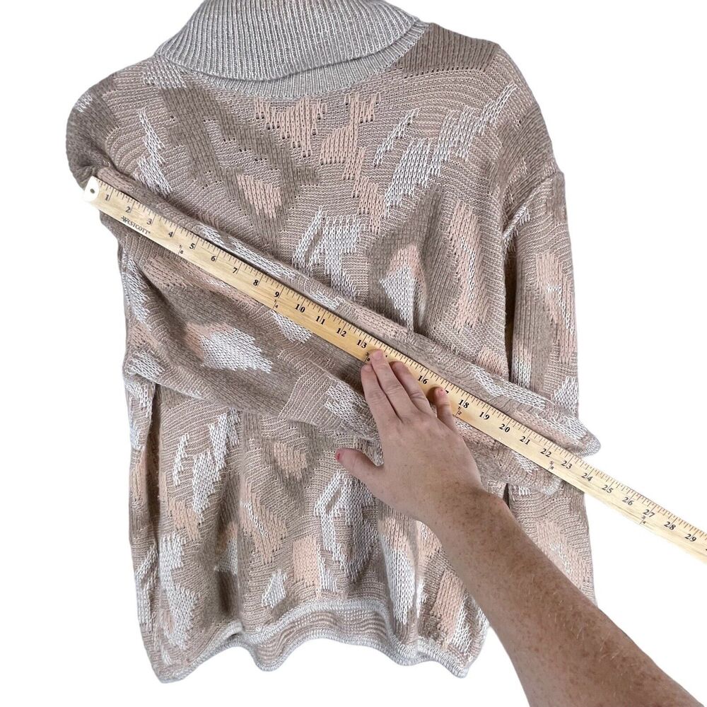 Vintage Renee Tener for Jeanne Pierre Pastel 80s Sweater SIZE LARGE L Lambswool - Picture 7 of 10